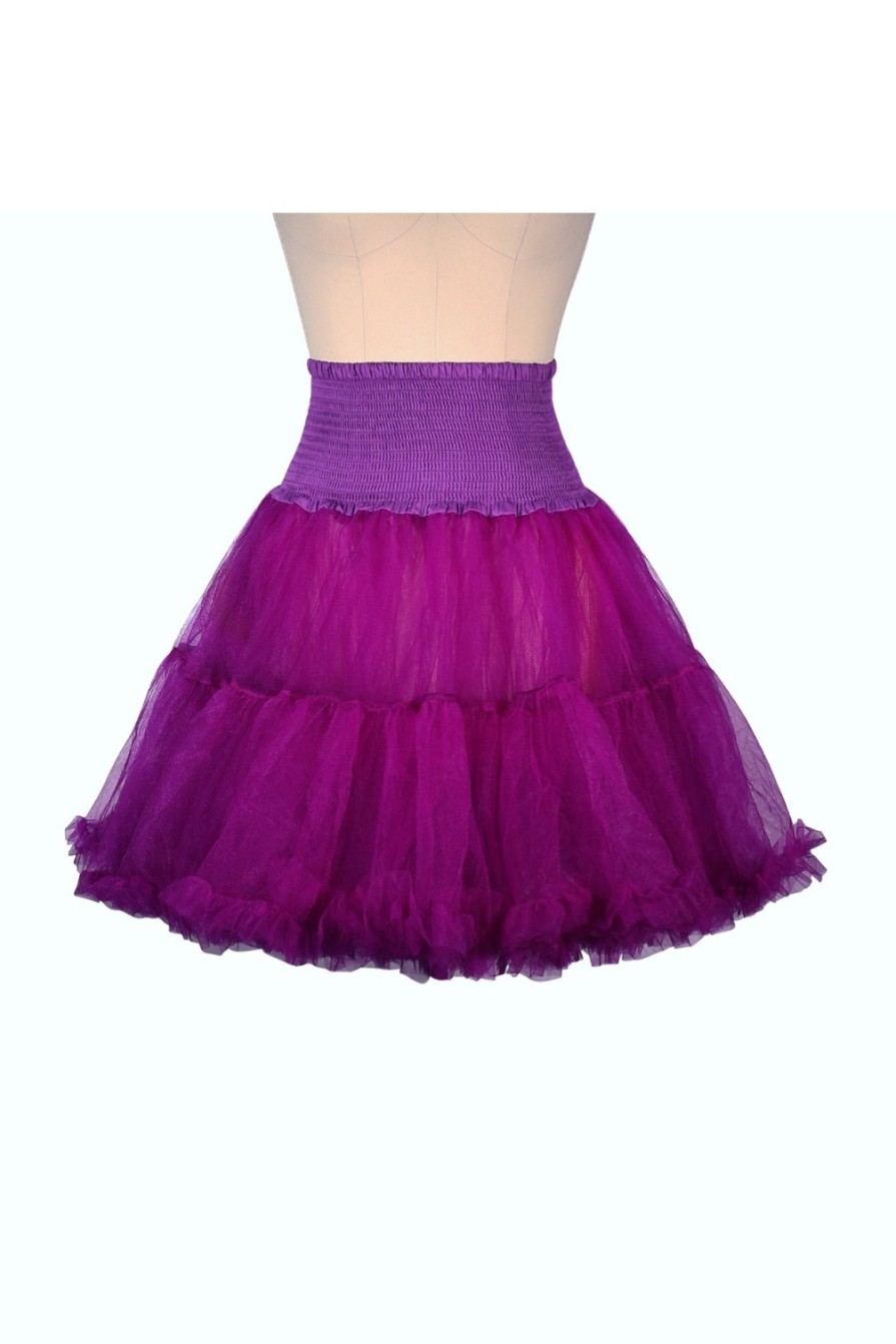 Petticoats, Stockings & Gloves Kitten D'Amour  | Luxury Shirred Petticoat (Purple)